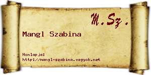 Mangl Szabina névjegykártya